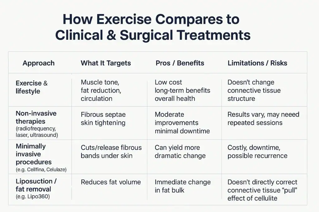 Sculpting Your Bum: Can Toning Exercises Really Reduce Cellulite? 2 How exercise compares to treatments from Lipo 360 Crawley