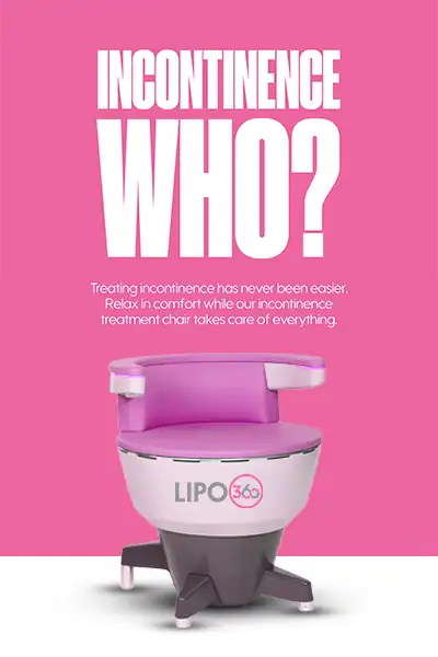 LIPO360 EMS Chair Can Help with Urinary Incontinence 2 Image of a urinary incontinence treatment seat Crawley